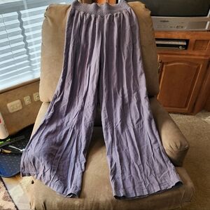 Rewash Lavender Wide-Leg Elastic Waist Pants